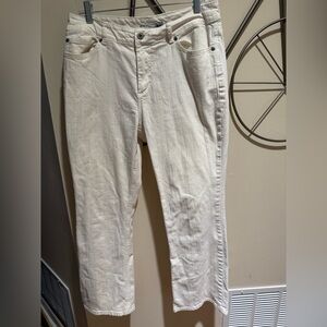 Chico's Cream Platinum Straight-Leg Jeans Size 1.5 Reg Cotton